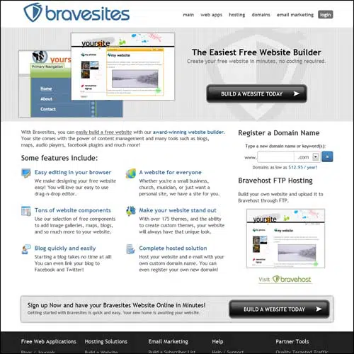 Bravesites Free Online Website Builder
