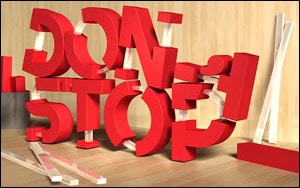 Create 3D Rubber and Glass Text
