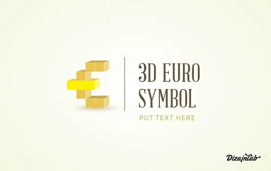 Euro 3D symbol Free Logo Templates