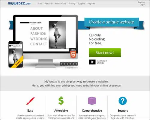 MyWebzz Free Online Website Builder