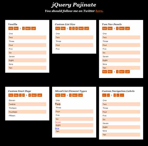 Pajinate free pagination plugins