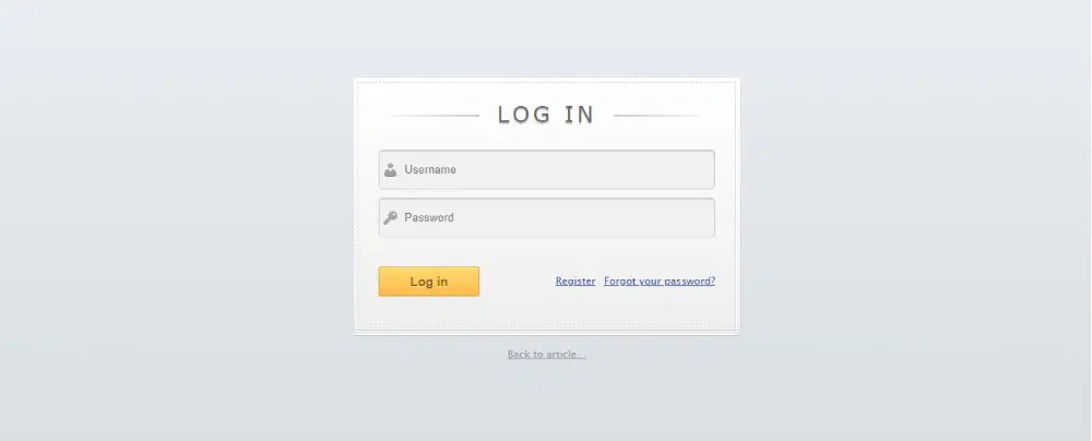 Slick login form