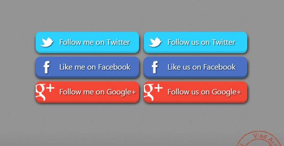 3D Social Buttons free PSD
