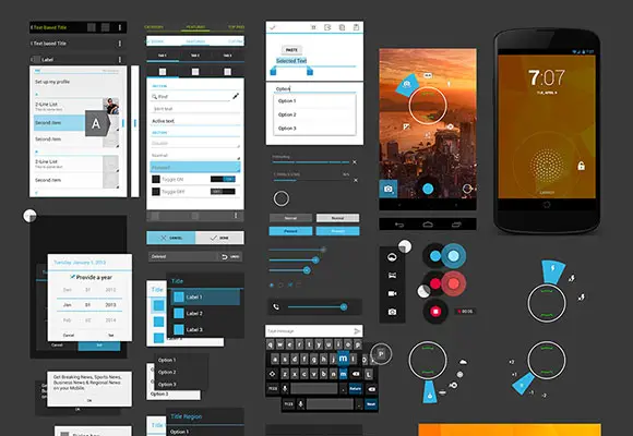 Android 4 UI Design Kit PSD
