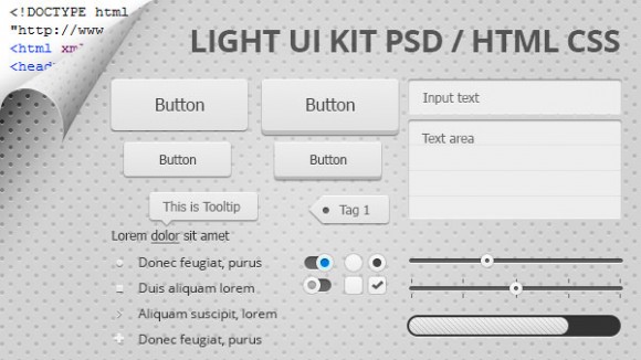 Light UI Kit in CSS & HTML