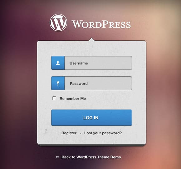WordPress login form PSD