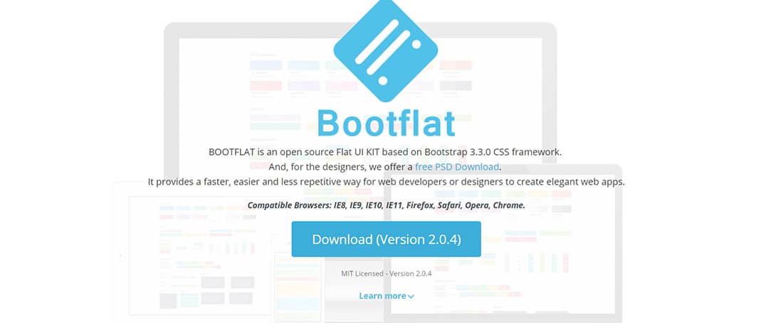 Bootflat HTML UI Kits Freebies