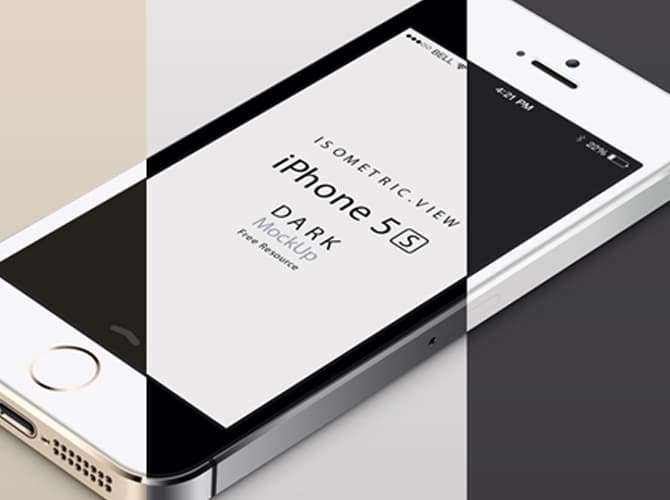 3D iPhone 5S MockUp Free PSD
