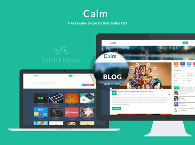 Calm, Free Creative Simple Portfolio and Blog PSD