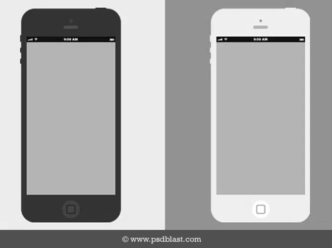 Flat iPhone Wireframe Free PSD
