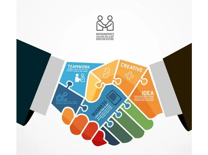 Handshake Business Infographic Design Vector