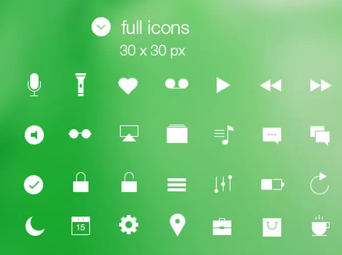 Line & Full iOS7 Icons Free PSD