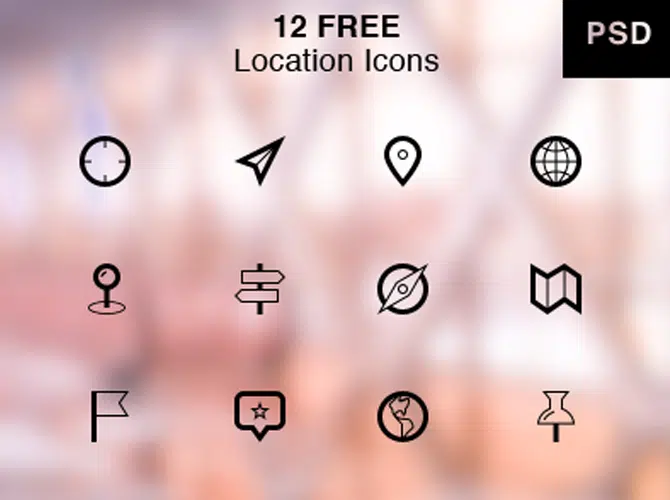 Location Icons Free PSD