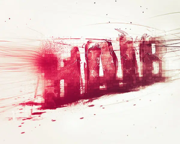 Design Abstract Text Effect with Pen Tool and Grunge Brush Decoration in Photoshop