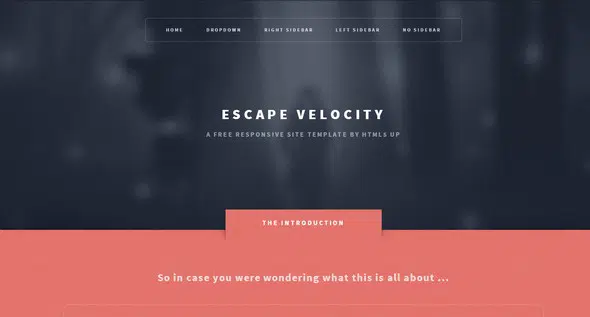 Escape Velocity Free Responsive HTML5 Templates
