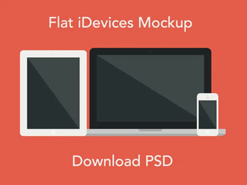 Flat iDevices Mockup PSD