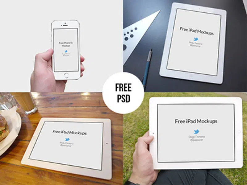 Free iPad and iPhone 5s Mockups PSD
