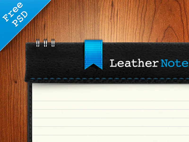 Leather Notebook PSD Freebie