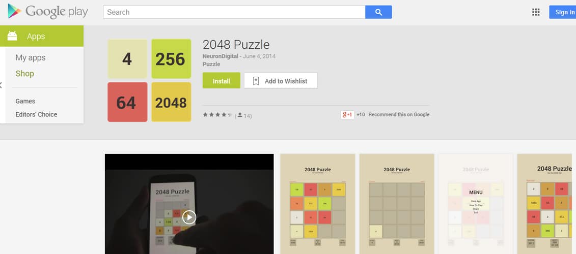 2048 Puzzle - A Classic Android Game Android App Template