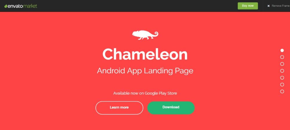 Chameleon- A great android app landing page theme