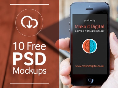 10 Real iPhone Mockups Free PSD