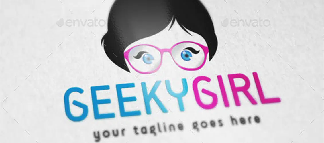 Geeky Girl Logo Template