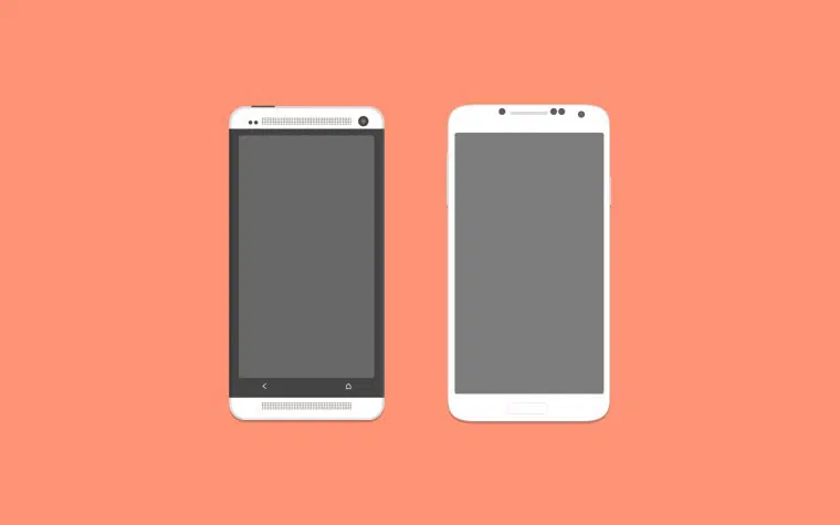HTC One & Samsung Galaxy S4 Phone Mockups Free PSD