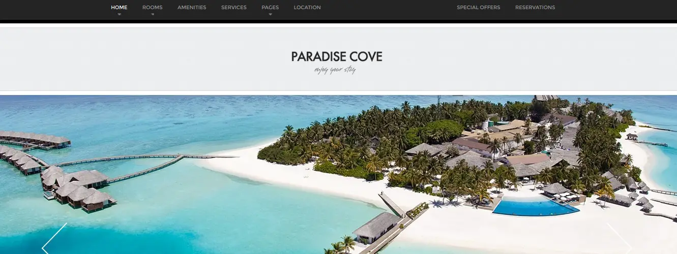 Paradise Cove - Hotel WordPress Theme