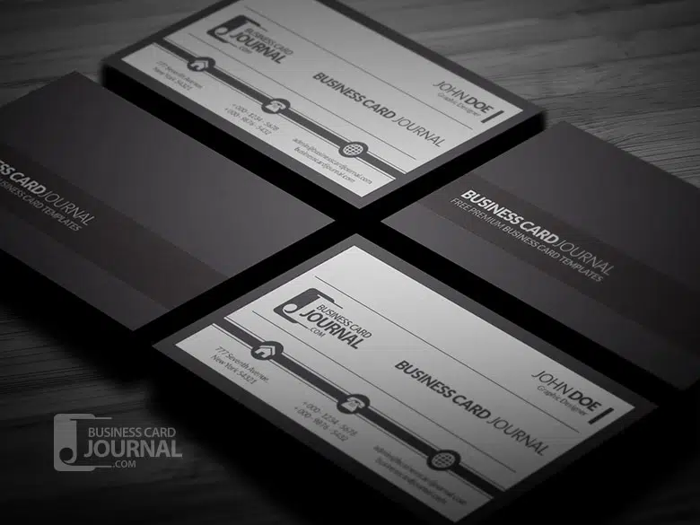 Black and White Corporate Business Card Template