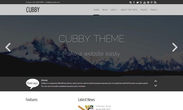 Cubby (free WP Business theme)