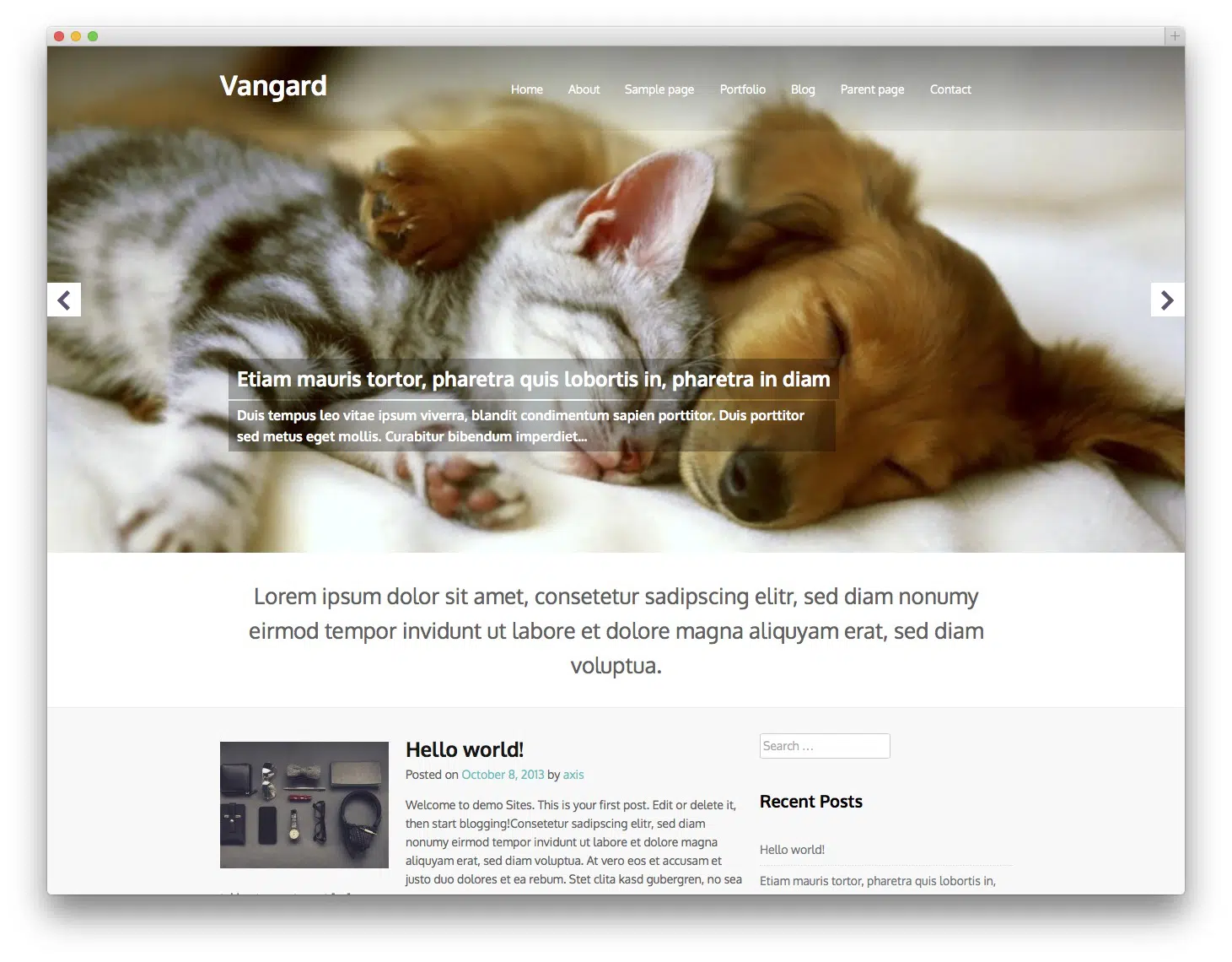 Vanguard Free Bootstrap WordPress Theme