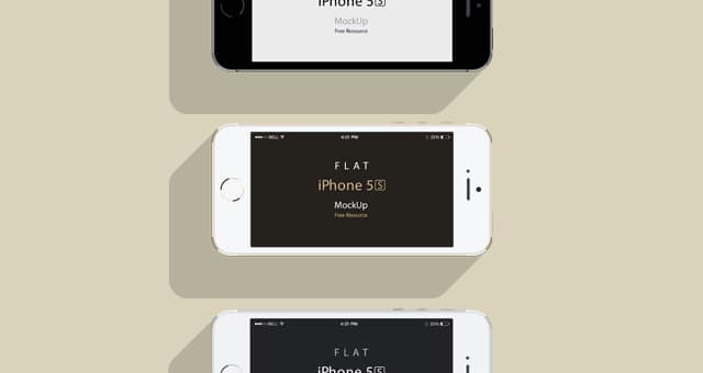 iPhone 5S Psd Flat Design Mockup