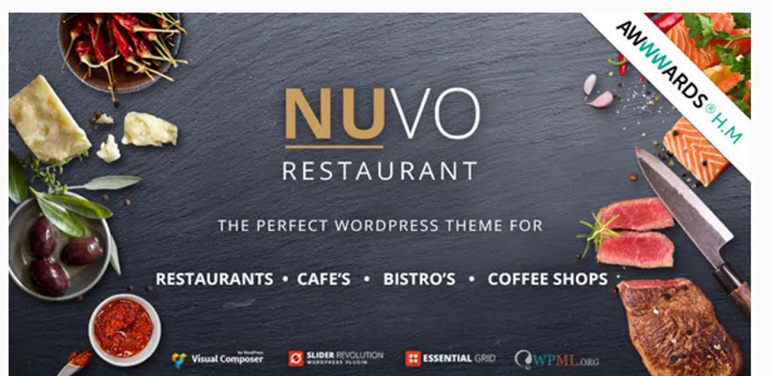 NUVO Food and Restaurant Website Templates 