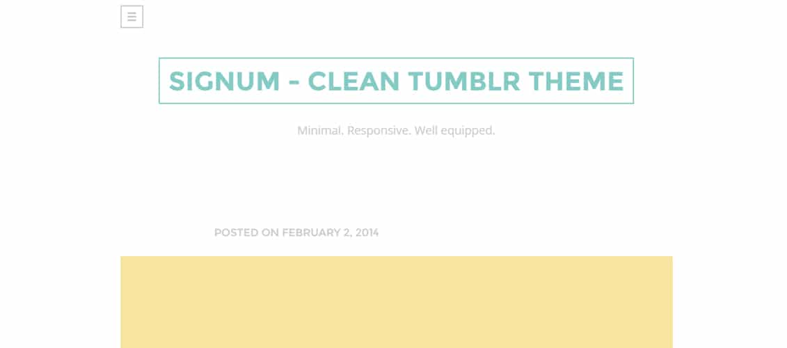 SIGNUM - Clean Responsive Tumblr Theme