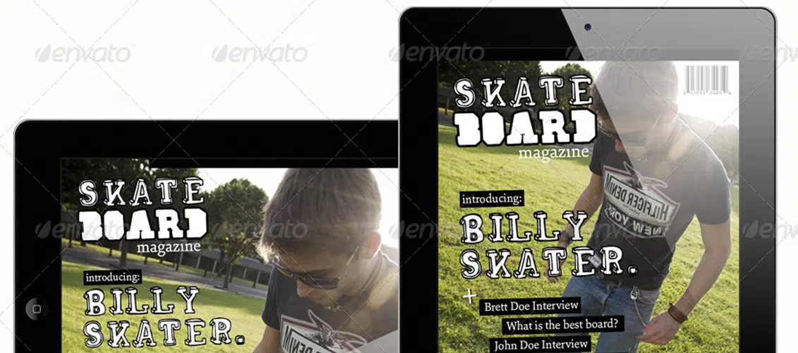 Skateboard Magazine Template for iPad