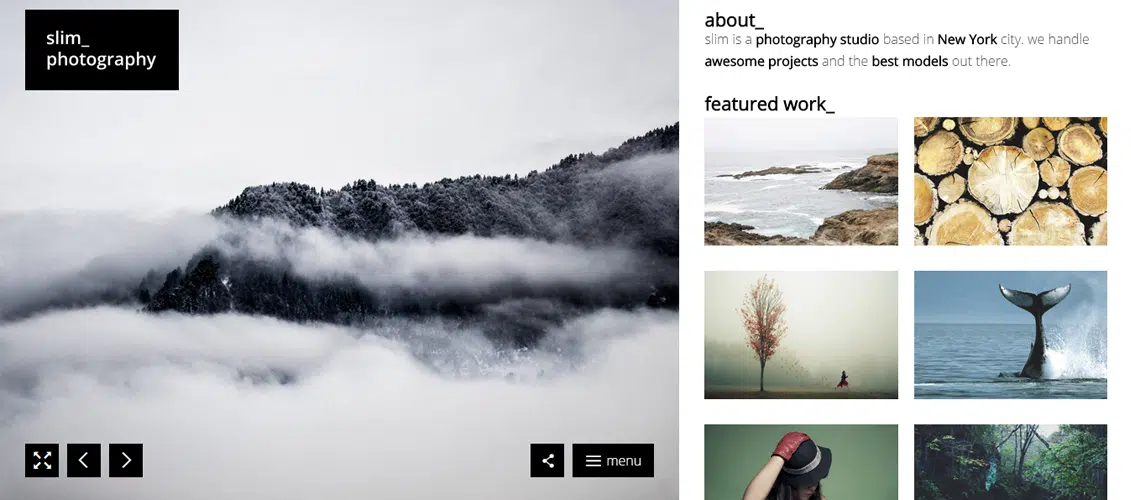 Slim - A Fresh Photography WordPress Theme
