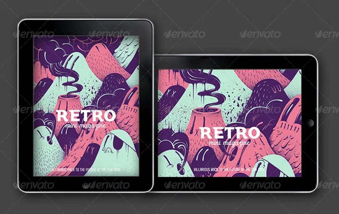 iPad Tablet Retro Mini Digital Magazine Templates