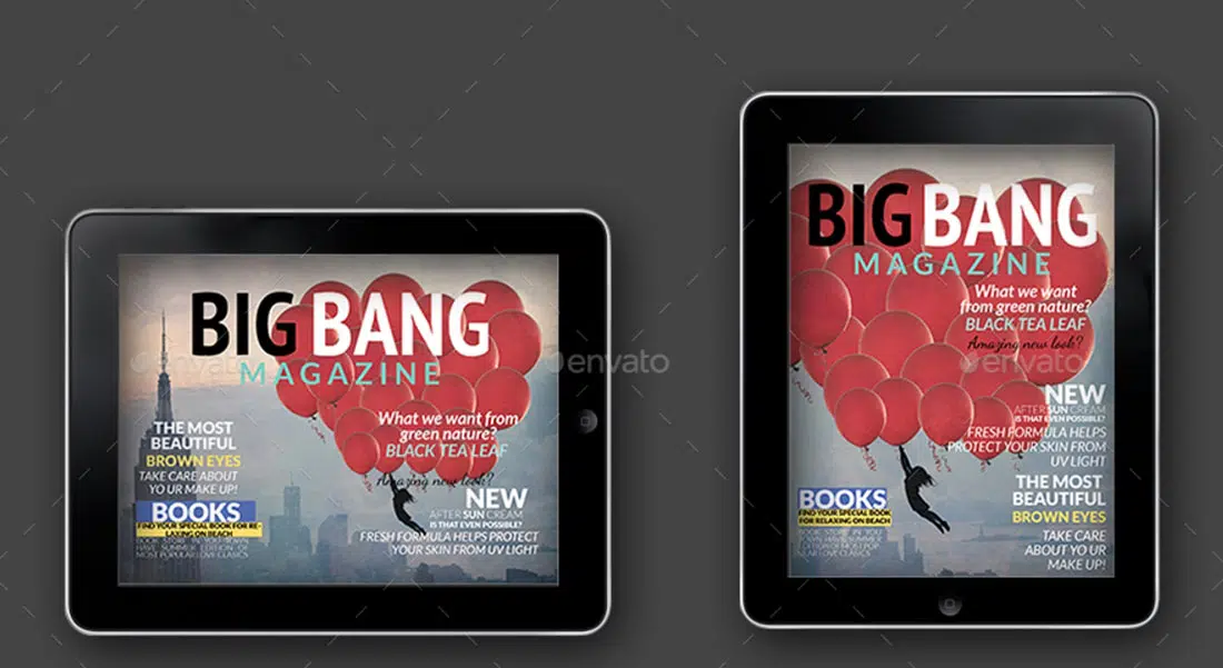 iPad Tablet Big Bang Digital Magazine Templates