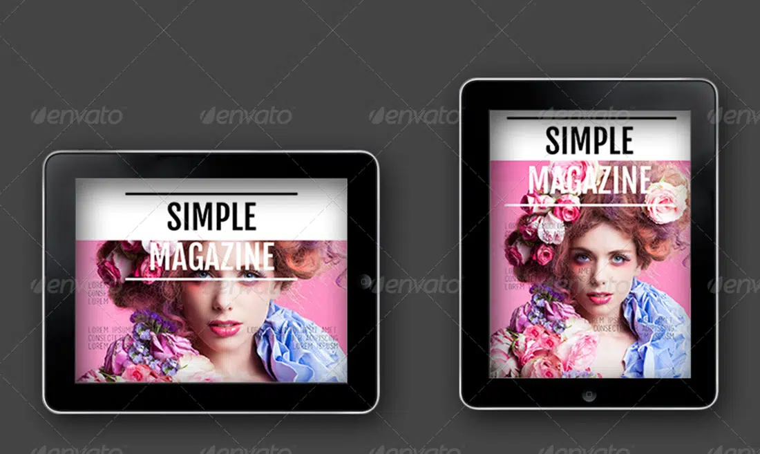 iPad Tablet Simple Digital Magazine Templates