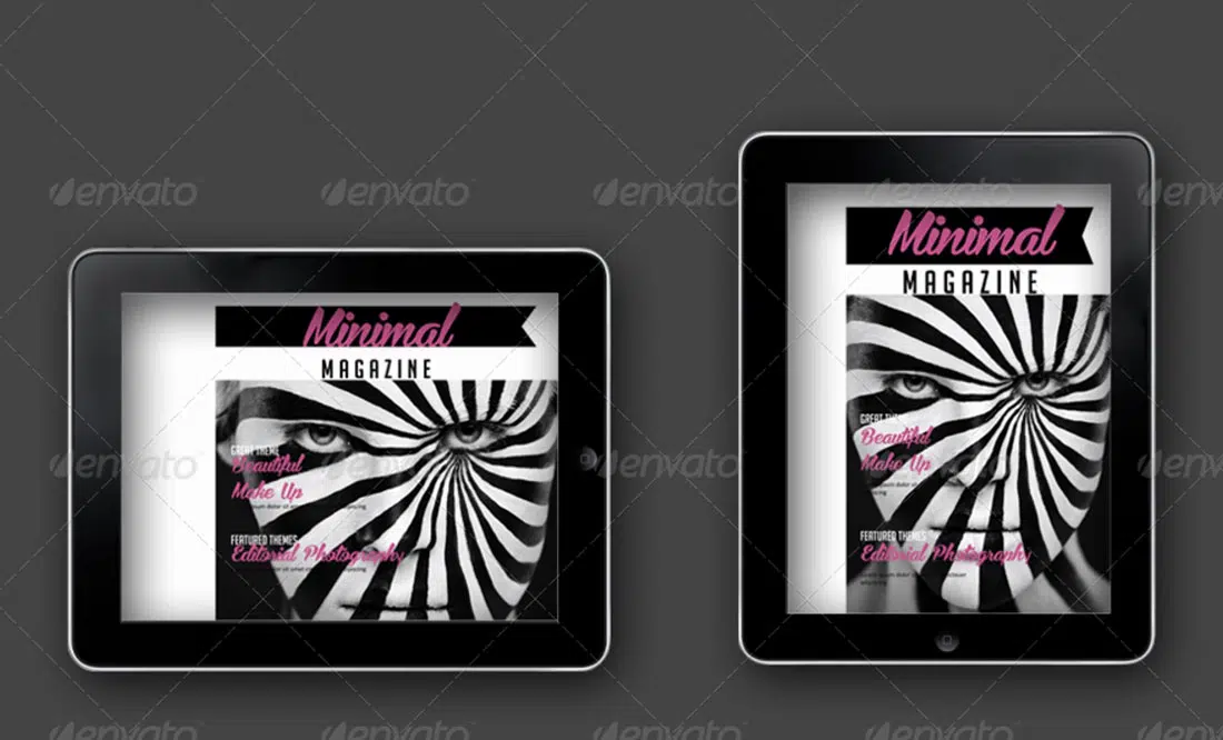 iPad Tablet Minimal Digital Magazine Templates