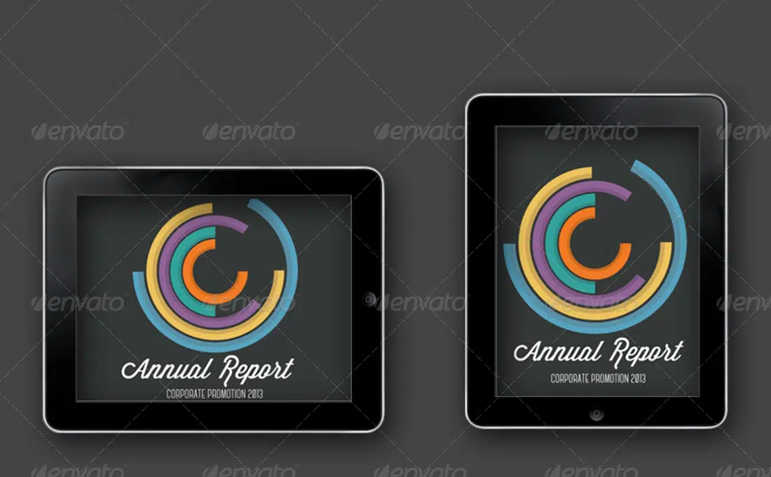 iPad Tablet Infographic Digital Magazine Templates