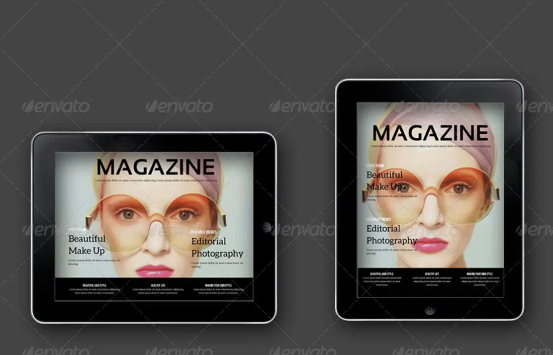 iPad Tablet Beauty Digital Magazine Templates