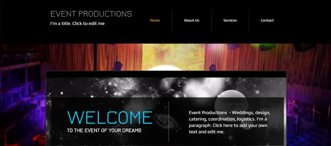 Events Production Marketing Website Template