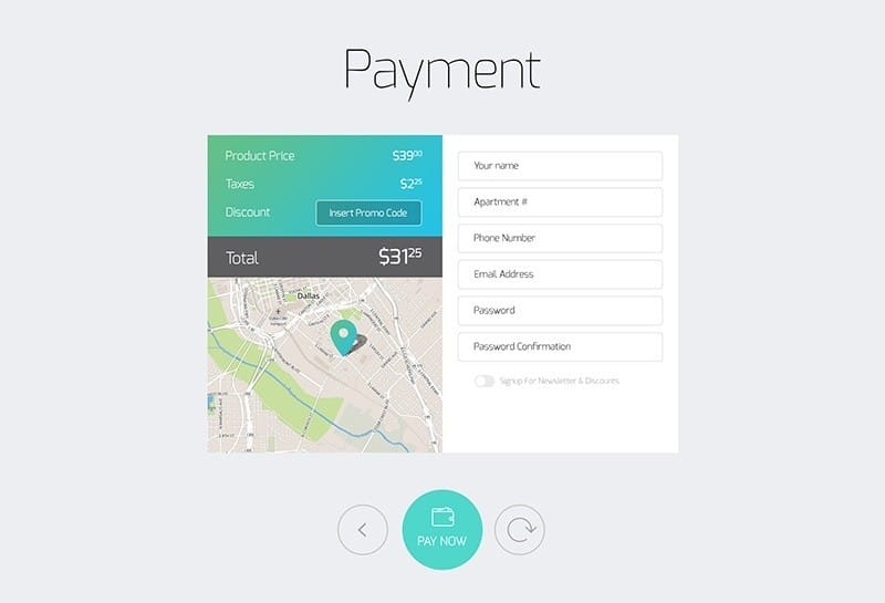 Payment & Checkout Form Free PSD