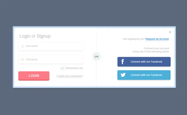 Simple Sign In Form Free PSD