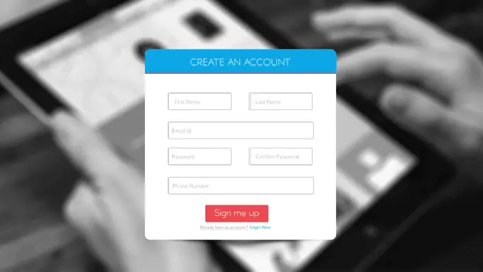 Simple Signup Formfree PSD elements