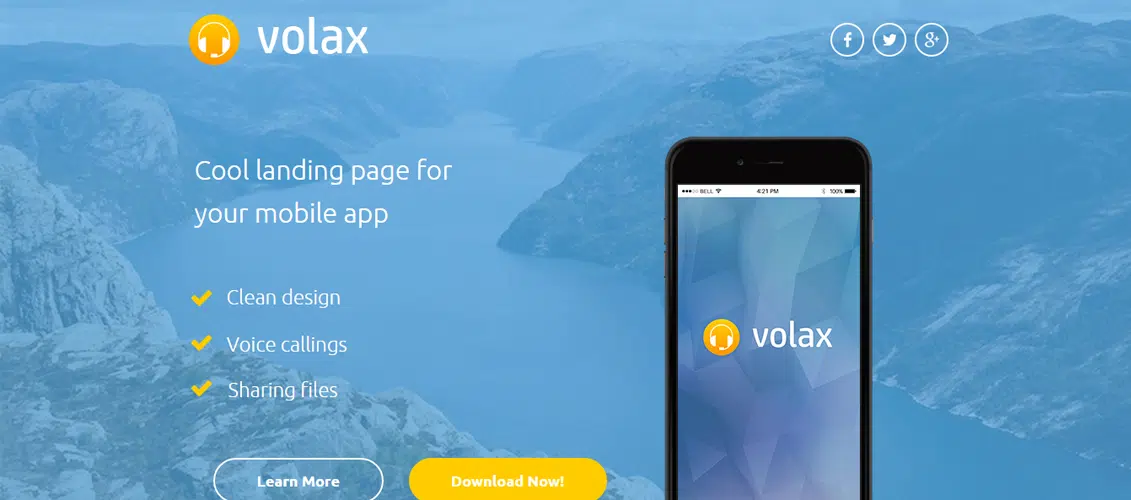 Volax - Instapage Mobile App Landing Page