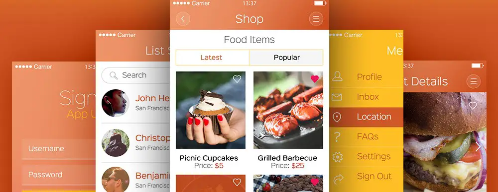 Wow App UI Kit Free PSD