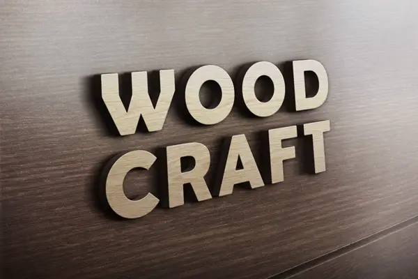 3D Wooden Logo MockUp