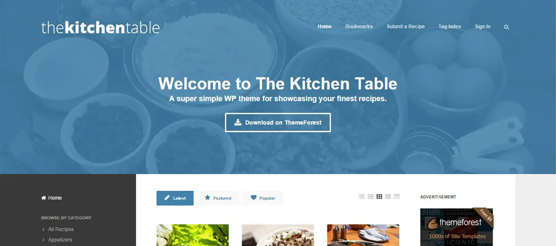 The Kitchen Table Responsive Recipes WP Theme